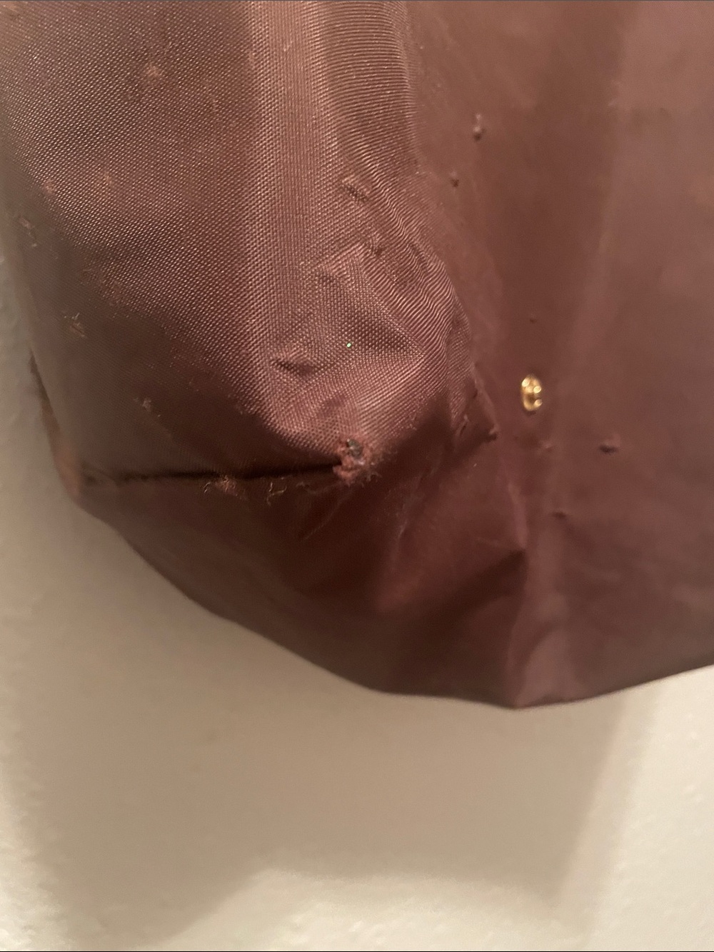 Longchamp Brown Nylon Tote with Tan Leather Trim - Picture 4 of 11